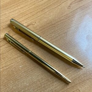 Gold Ballpoint and Fountain Pen Set